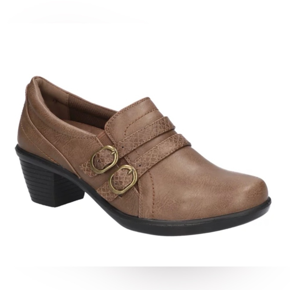 SOLD Easy Street Tan Heeled Mules NWOB